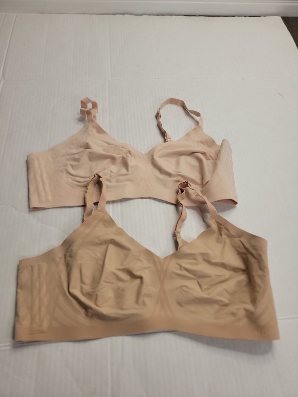 HoneyLove Womens Silhouette Bra LOT (2) Size 1X 40C/D in Beige Tan